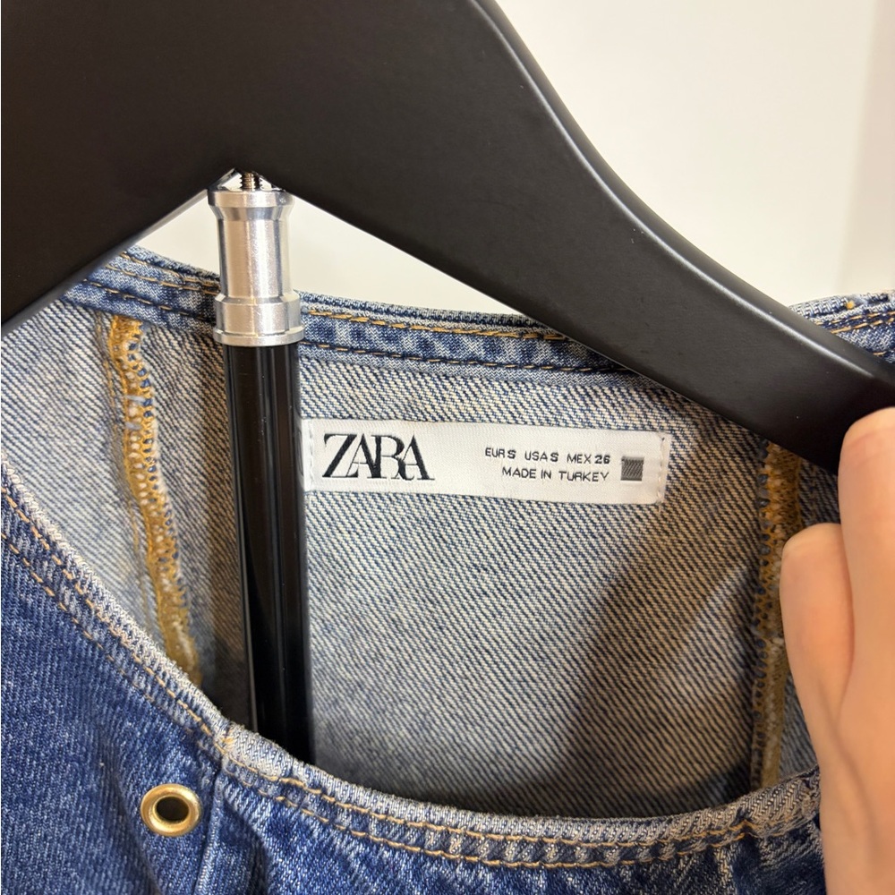 Zara Blue Denim Top - Picture 2 of 5